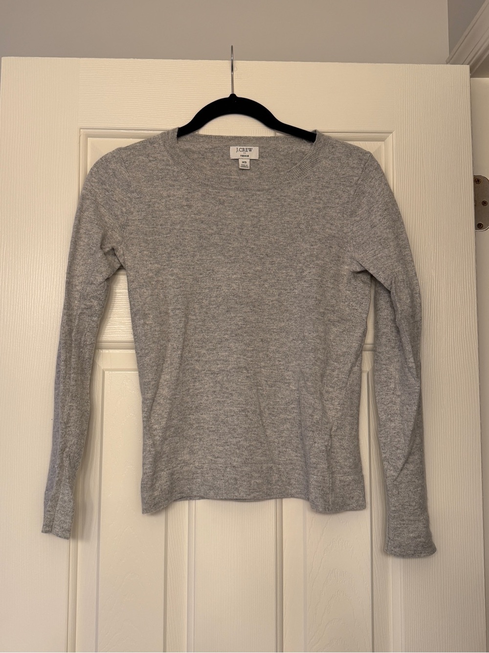 J Crew Gray Wool Cotton Blend Teddie Sweater